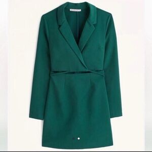 Abercrombie and Fitch Elegant Green Blazer Dress With Tie Wrap Around
